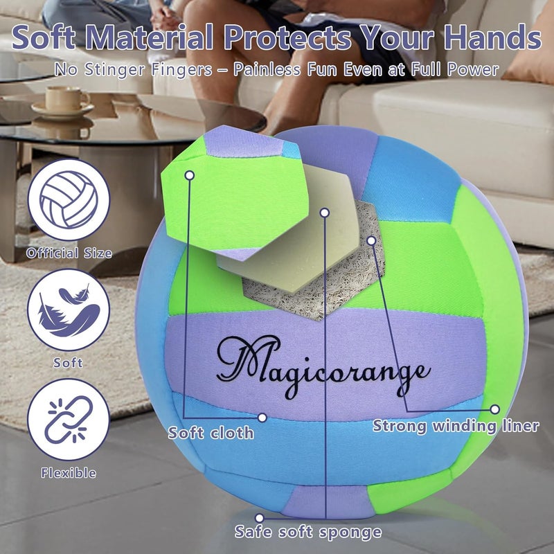 Magicorange كرة الطائرة سوفتى، الحجم الرسمي 5، كرة تدريب ملونة، هدايا كرة الطائرة الداخلية - Image 3